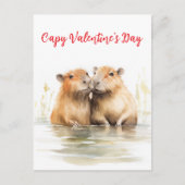 Happy Capy Valentijnsdag Capabara Love Briefkaart (Voorkant)