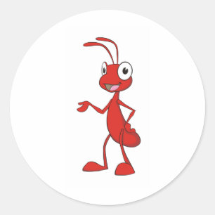 Happy Cartoon Ant Ronde Sticker