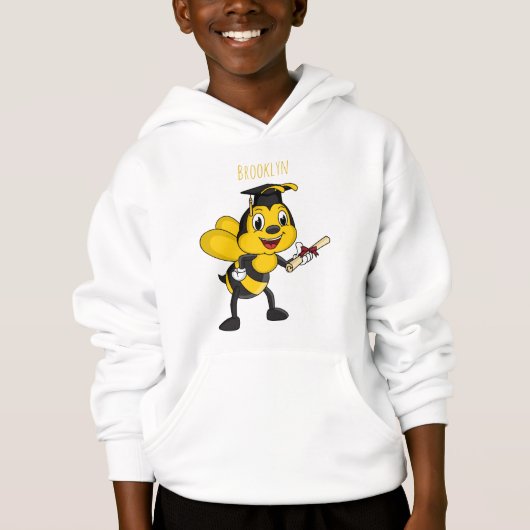 Happy cartoon bee afstuderen (Voorkant)