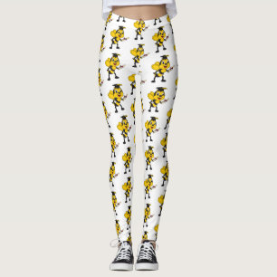 Happy cartoon bee afstuderen leggings