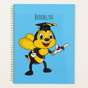 Happy cartoon bee afstuderen planner