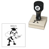 Happy cartoon bee afstuderen rubberstempel (Gestempeld)