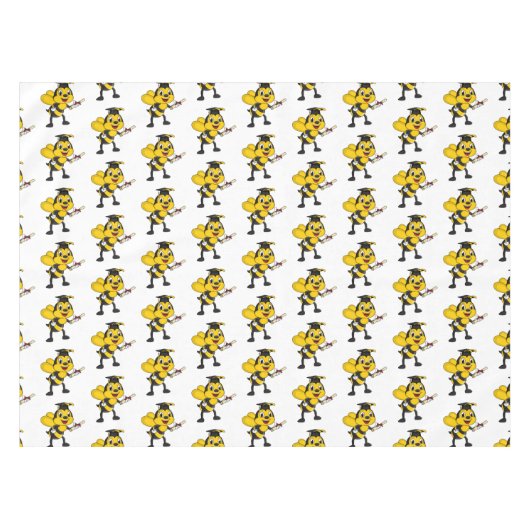 Happy cartoon bee afstuderen tafelkleed (Voorkant (Horizontaal))