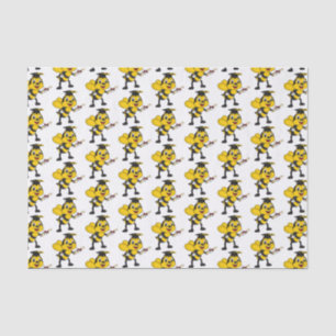 Happy cartoon bee afstuderen tissuepapier