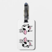 Happy Cartoon Cows Bagagelabel (Achterkant verticaal)