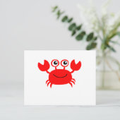 Happy Cartoon Crab Briefkaart (Staand voorkant)