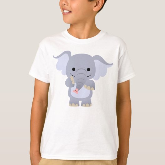 Happy Cartoon Elephant Children T-shirt (Voorkant)