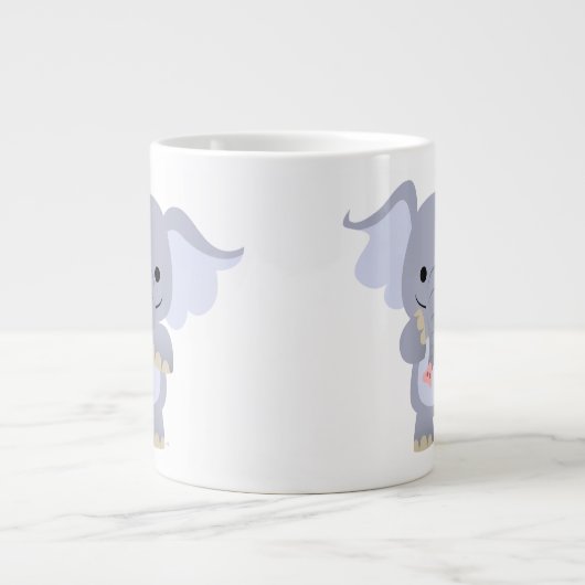 Happy Cartoon Elephant Jumbo Mok (Voorkant)