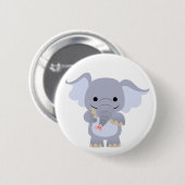 Happy Cartoon Elephant-knoopbadge Ronde Button 5,7 Cm (Voorkant /achterkant)