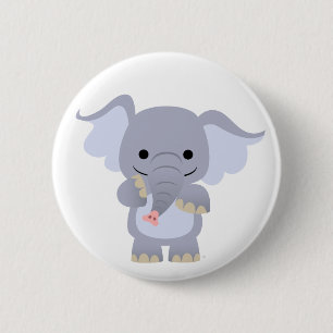 Happy Cartoon Elephant-knoopbadge Ronde Button 5,7 Cm