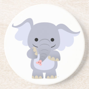 Happy Cartoon Elephant Onderzetter