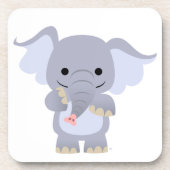 Happy Cartoon Elephant Onderzetter Set (Voorkant)