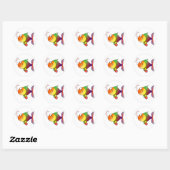 Happy Cartoon Fish Ronde Sticker (Vel)