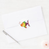 Happy Cartoon Fish Ronde Sticker (Envelop)