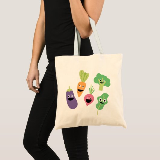 Happy Cartoon groenten Tote Bag (Voorkant (product))