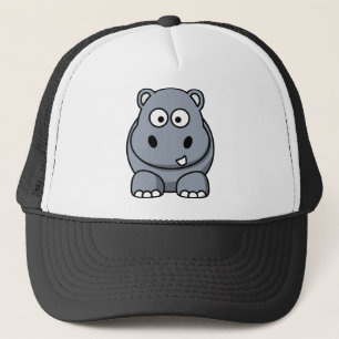 Happy Cartoon Hippo Trucker Pet