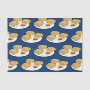 Happy Cartoon Latkes Apple Sauce Sour Cream Tissuepapier