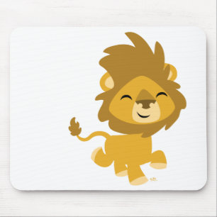 Happy Cartoon Lion ronde sticker Muismat
