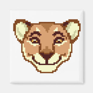 Happy Cartoon Lioness emoticon Magnet Magneet