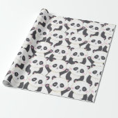 Happy Cartoon Panda Pattern Cadeaupapier (Uitgerold)
