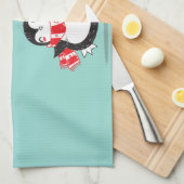 Happy Cartoon Penguin Theedoek (Quarter Fold)