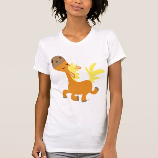 Happy Cartoon Pony Women T-shirt (Devant)