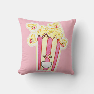 Happy Cartoon Popcorn-personage Kussen