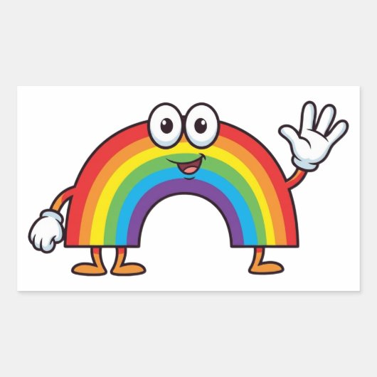 Happy Cartoon Rainbow Character Sticker (Devant)