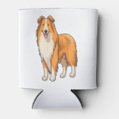 Happy Cartoon Rough Collie Blikjeskoeler (Voorkant)
