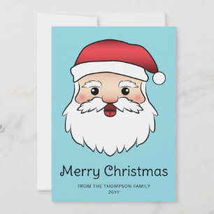 Happy Cartoon Santa Claus Head met aangepaste teks Feestdagenkaart