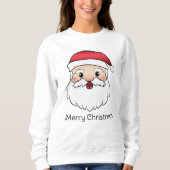 Happy Cartoon Santa Claus Head met aangepaste teks Trui (Voorkant)