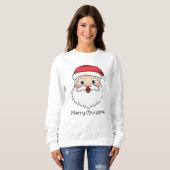 Happy Cartoon Santa Claus Head met aangepaste teks Trui (Voorkant volledig)