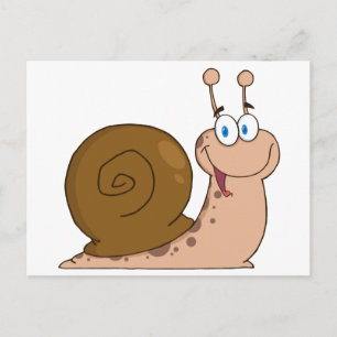 Happy Cartoon Snail Briefkaart
