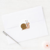 Happy Cartoon Snail Ronde Sticker (Envelop)