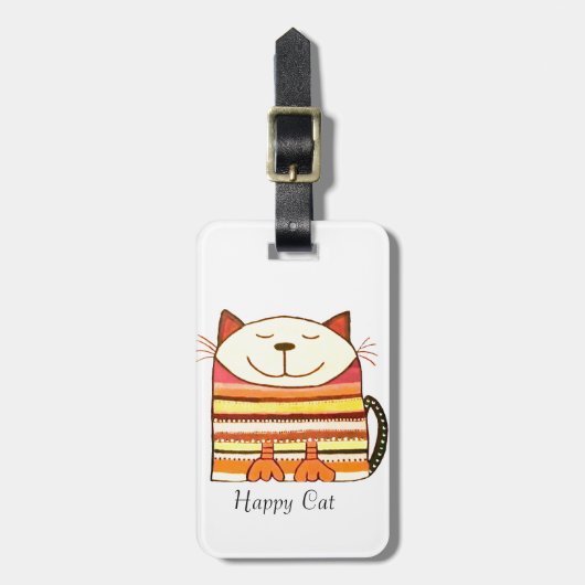 Happy Cat Bagagelabel (Voorkant verticaal)
