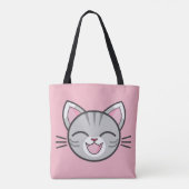 Happy cat canvas tas (Achterkant)