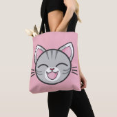 Happy cat canvas tas (Dichtbij)