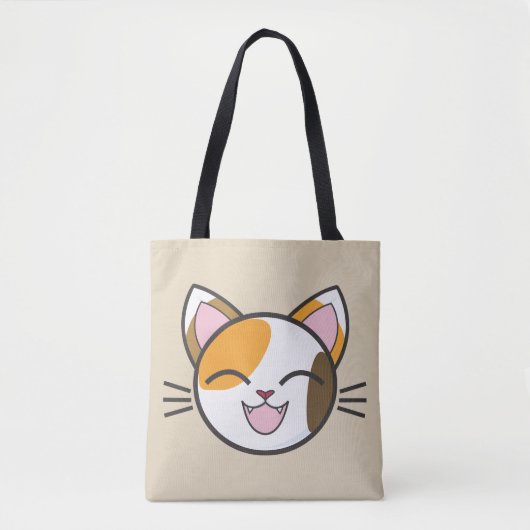 Happy cat canvas tas (Voorkant)