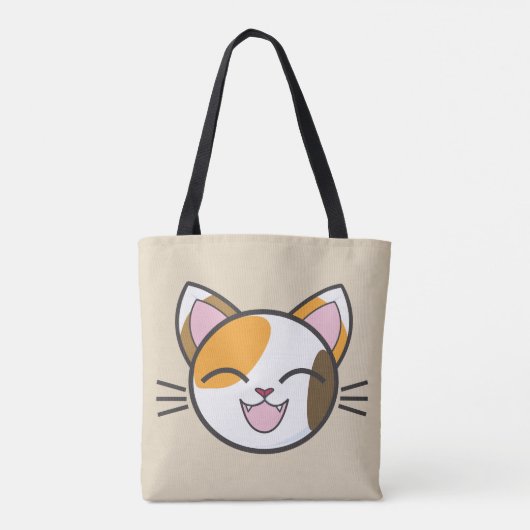 Happy cat canvas tas (Achterkant)
