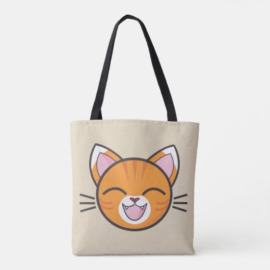 Happy cat canvas tas (Achterkant)
