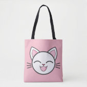 Happy cat canvas tas (Voorkant)