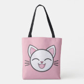 Happy cat canvas tas (Achterkant)