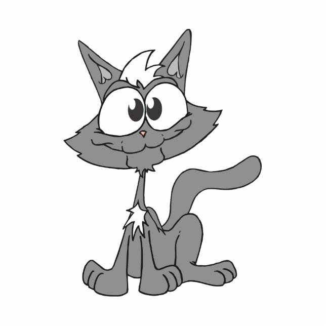 Happy cat cartoon fotobeeldje sleutelhanger (Voorkant)