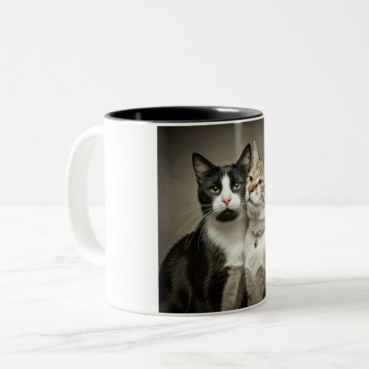 Happy Cat Couple Café Mug (Devant gauche)
