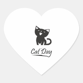 Happy Cat Day Hart Sticker