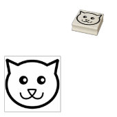 Happy Cat Face Art Stempel (Gestempeld)