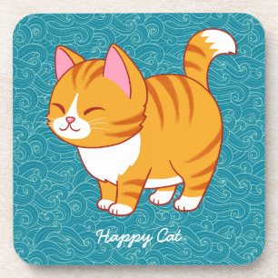 Happy Cat gepersonaliseerd Bier Onderzetter