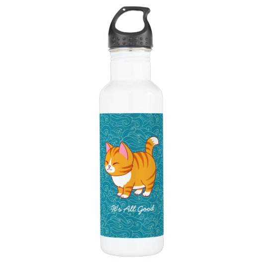 Happy Cat gepersonaliseerd Waterfles (Voorkant)