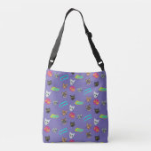Happy Cat Head Redux - met tekst Crossbody Tas (Achterkant)
