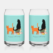 Happy Cat Lady Blikvorm Glas (Achterkant)